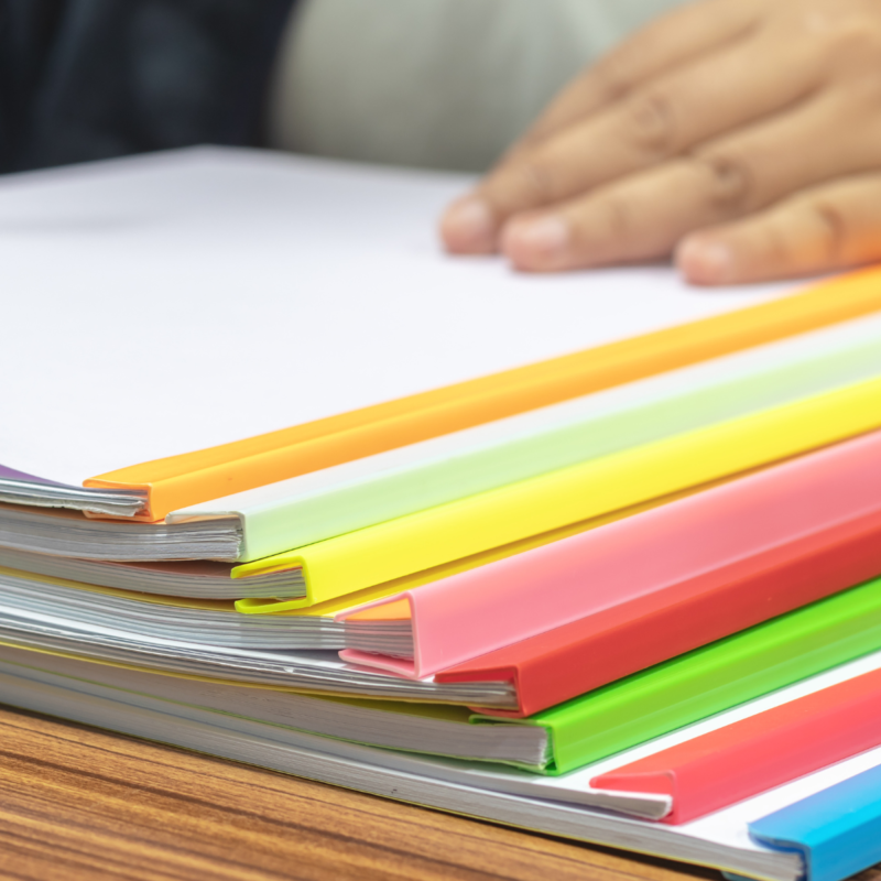 Backrest with binding strip