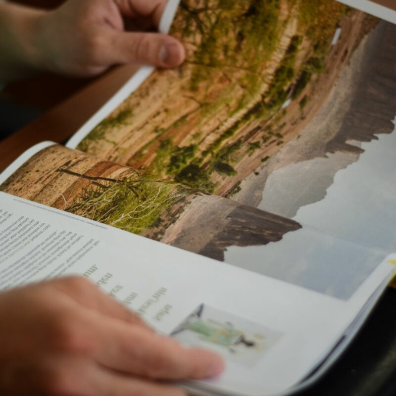 Glossy coated paper for brochures